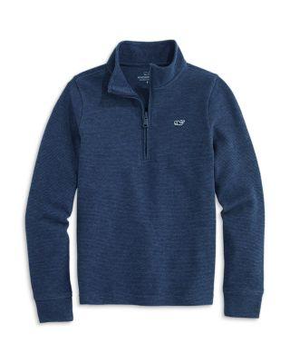 Boys' Saltwater Stripe Quarter Zip Mock Neck Sweatshirt - Little Kid by VINEYARD VINES