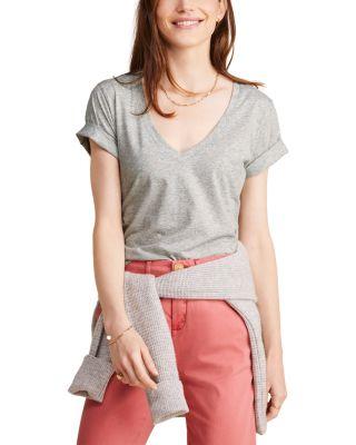 Striped V Neck Cotton Tee by VINEYARD VINES