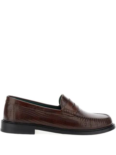 lizard skin-embossed leather loafers by VINNY'S