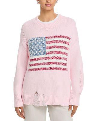 Distressed American Flag Sweater by VINTAGE HAVANA