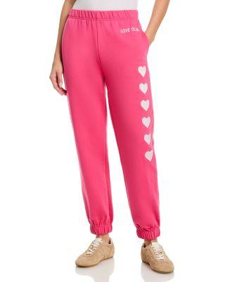Heart Embroidered French Terry Joggers by VINTAGE HAVANA