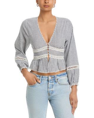 Stripe Long Sleeve Blouse by VINTAGE HAVANA