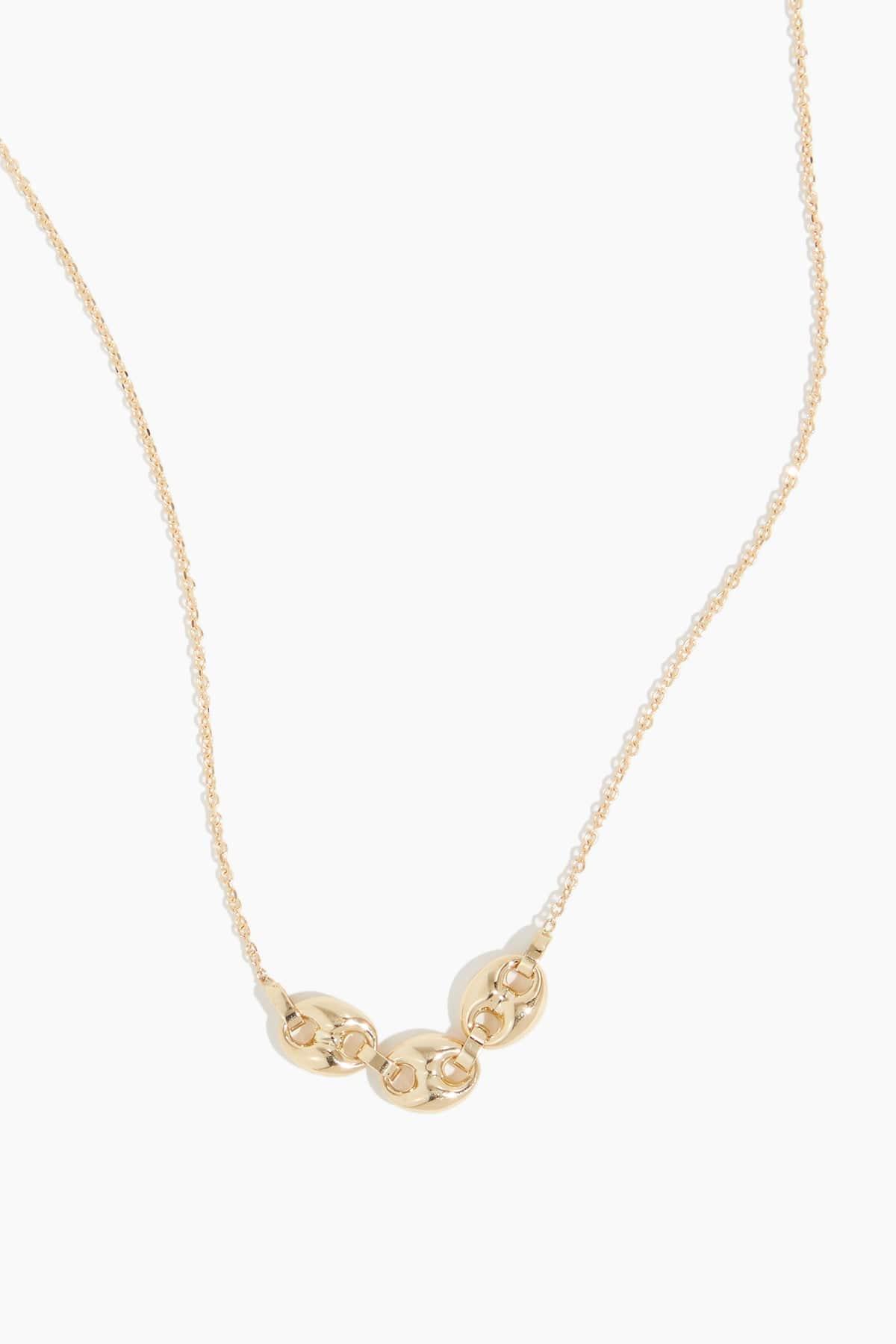3 Puffy Mariner Chain in 14k Yellow Gold by VINTAGE LA ROSE