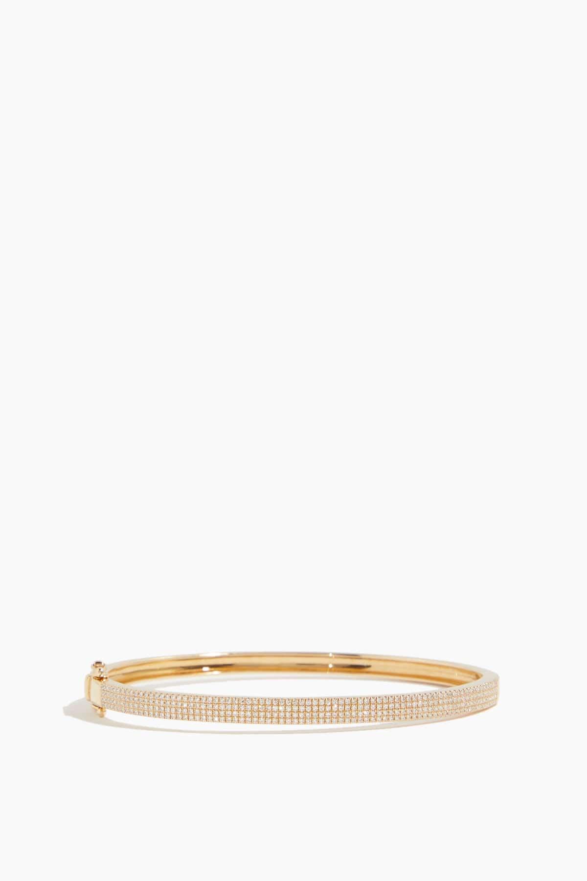 4 Row Diamond Bangle in 14k Yellow Gold by VINTAGE LA ROSE
