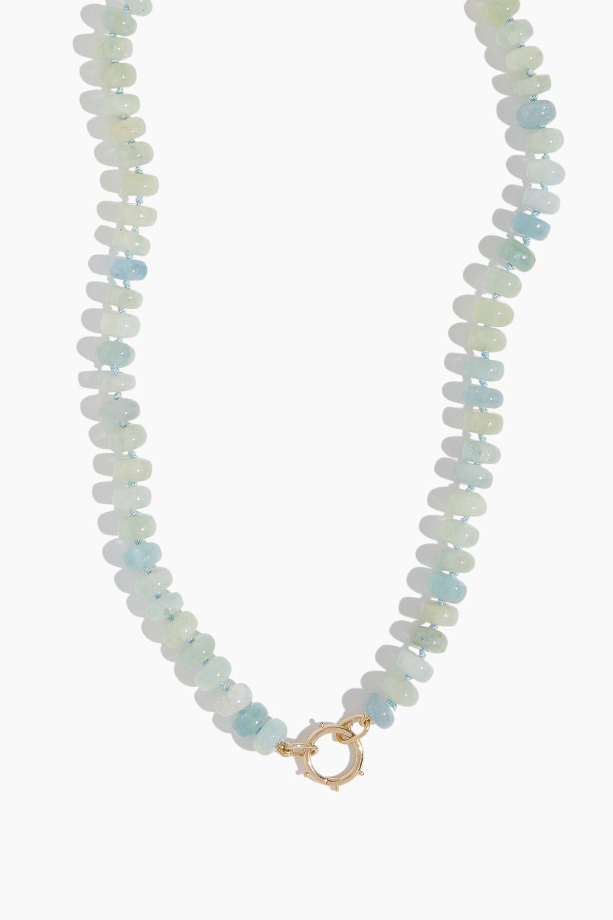Aquamarine Knotted Chain in 14k Yellow Gold by VINTAGE LA ROSE