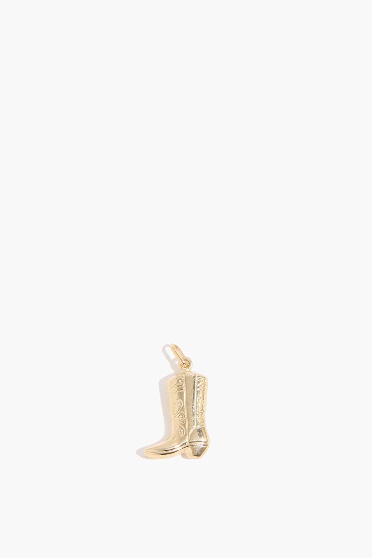 Boot Charm in 14k Yellow Gold by VINTAGE LA ROSE
