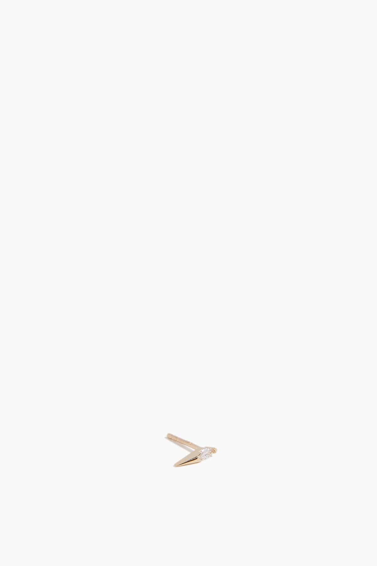 Diamond Dagger Single Stud in 14k Yellow Gold by VINTAGE LA ROSE