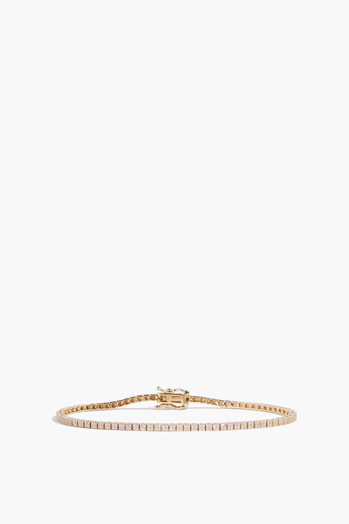 Diamond Tennis Bracelet in 14k Yellow Gold by VINTAGE LA ROSE