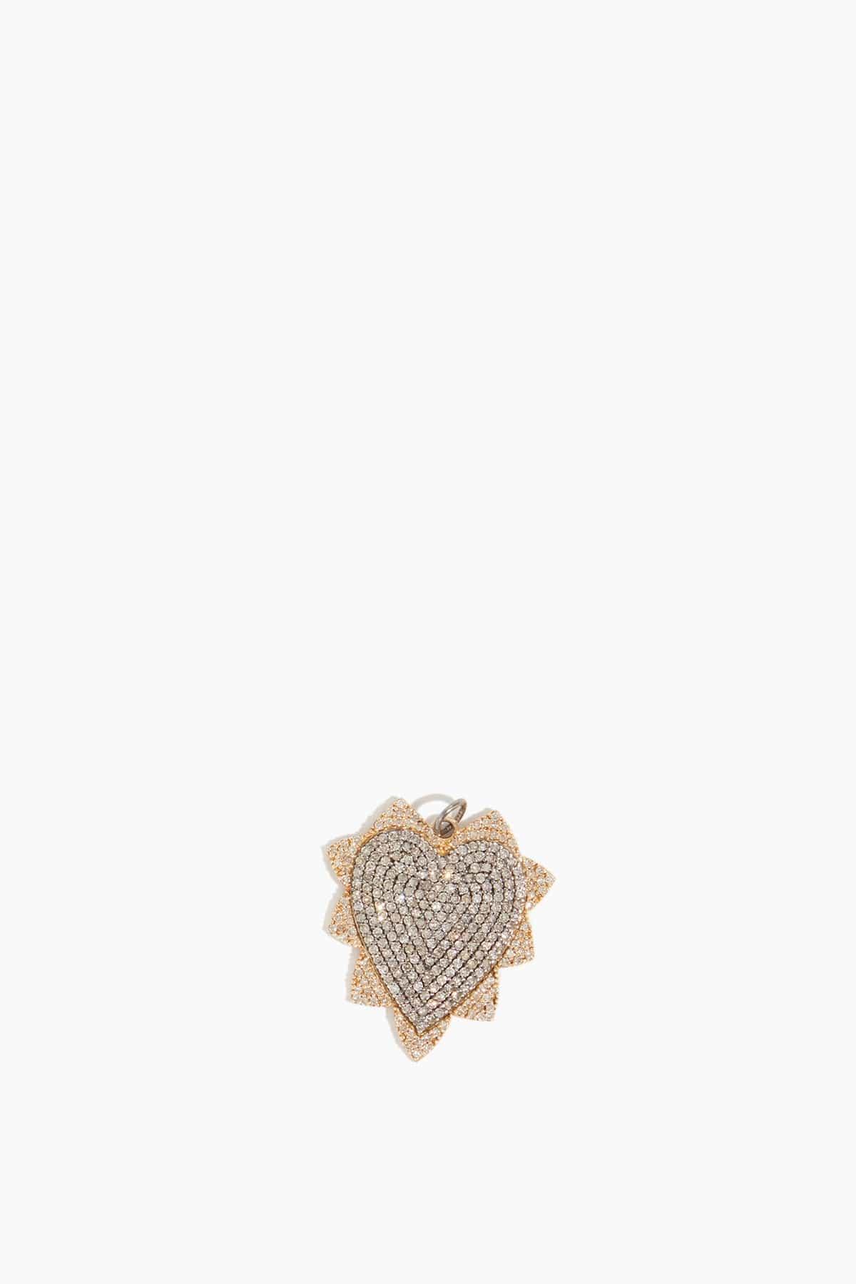 Large Spike Heart Pendant in 14k Yellow Gold/Sterling Silver by VINTAGE LA ROSE