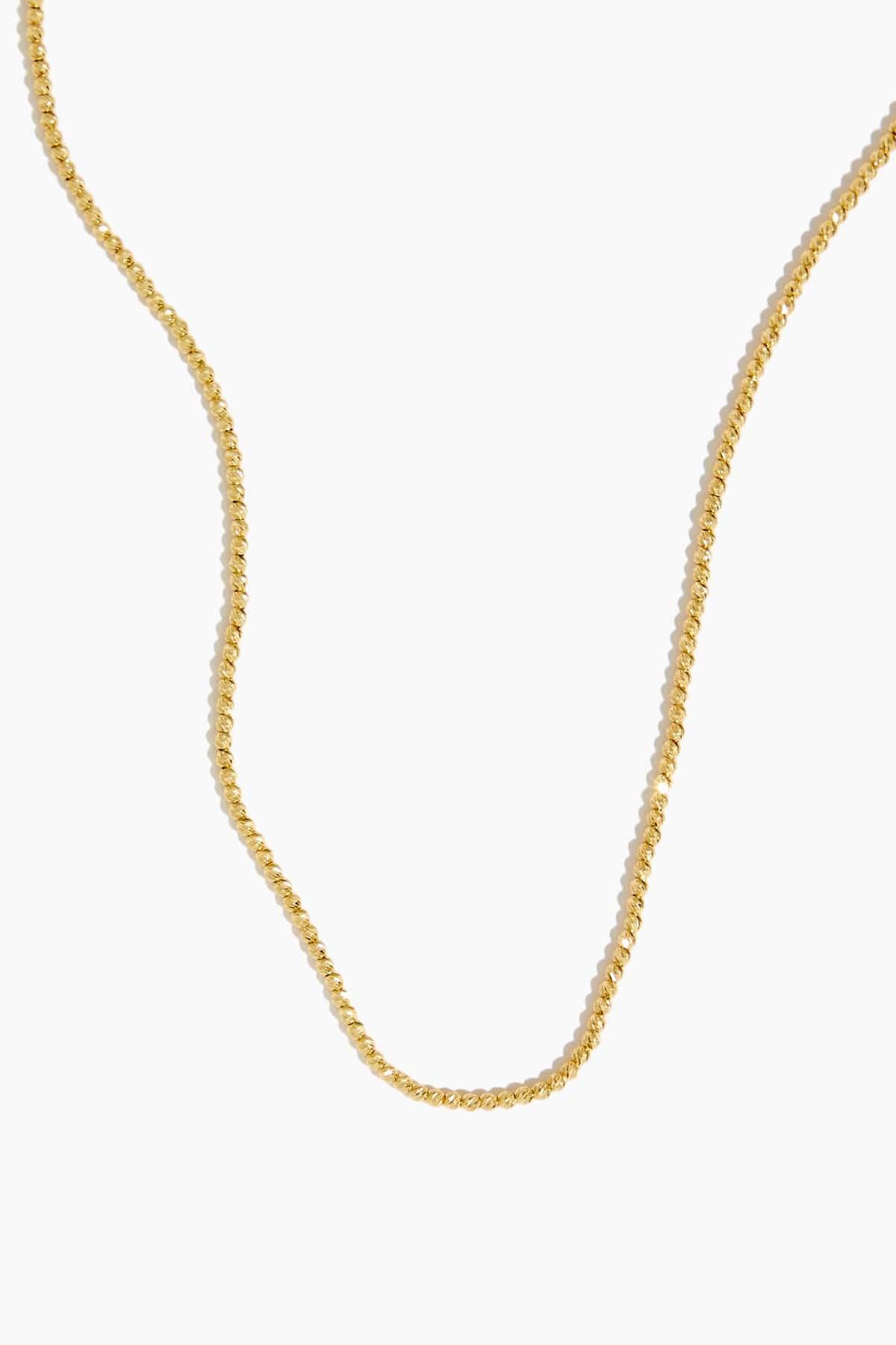 Laser Bead Chain 16" in 14k Yellow Gold by VINTAGE LA ROSE