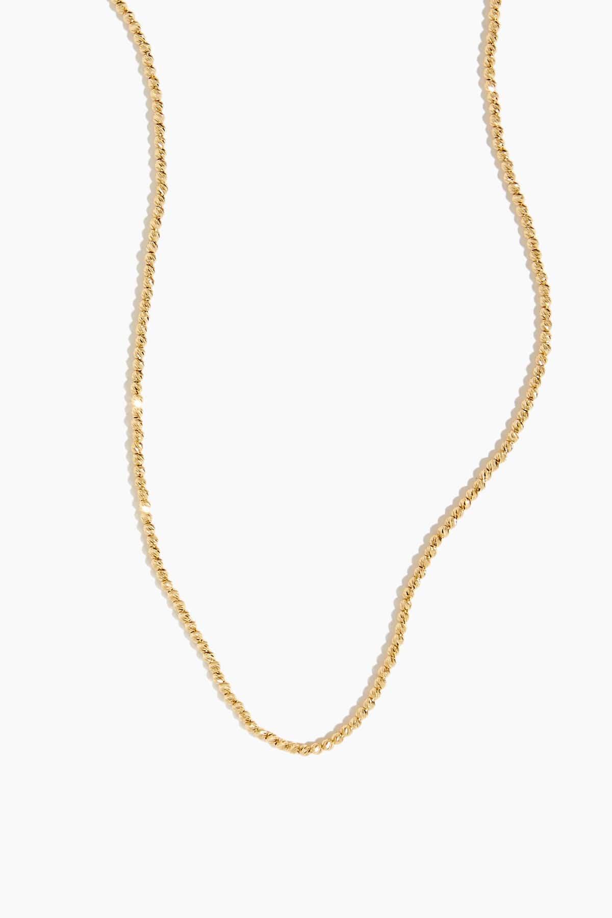 Laser Bead Chain 18-19" in 14k Yellow Gold by VINTAGE LA ROSE