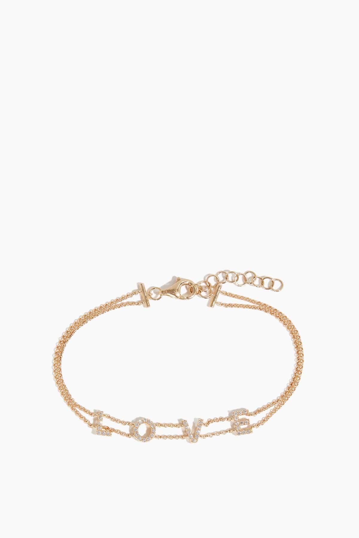 Love Chain Bracelet in 14k Yellow Gold by VINTAGE LA ROSE