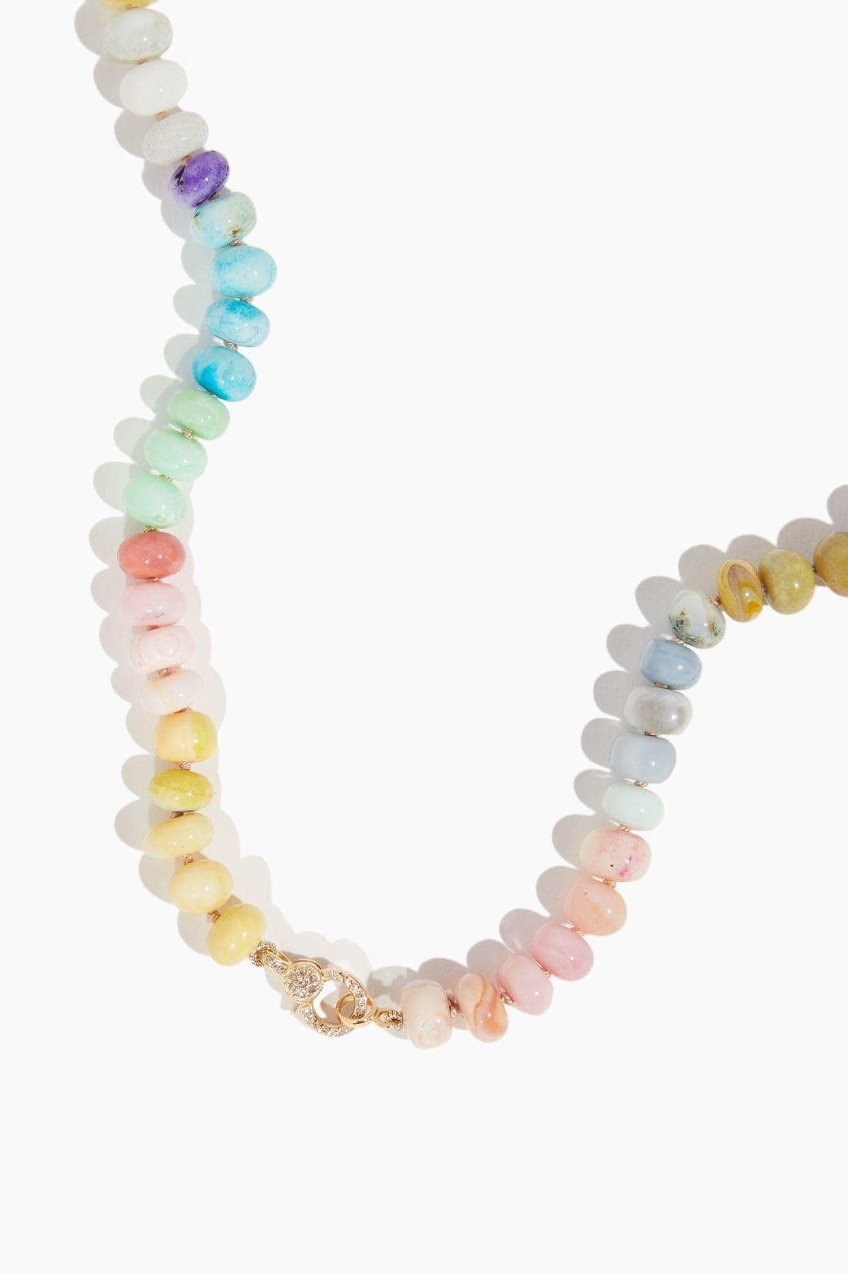 Mixed Stone Chain in 14k Yellow Gold by VINTAGE LA ROSE