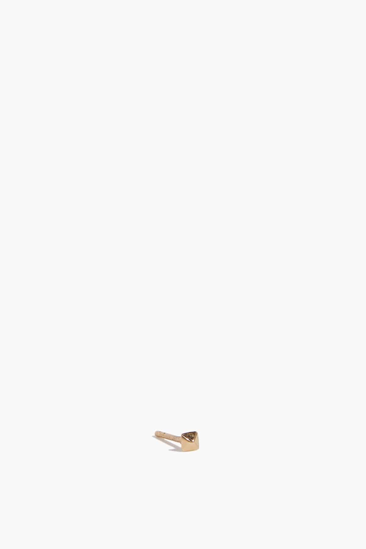 Pyramid Single Stud in 14k Yellow Gold by VINTAGE LA ROSE