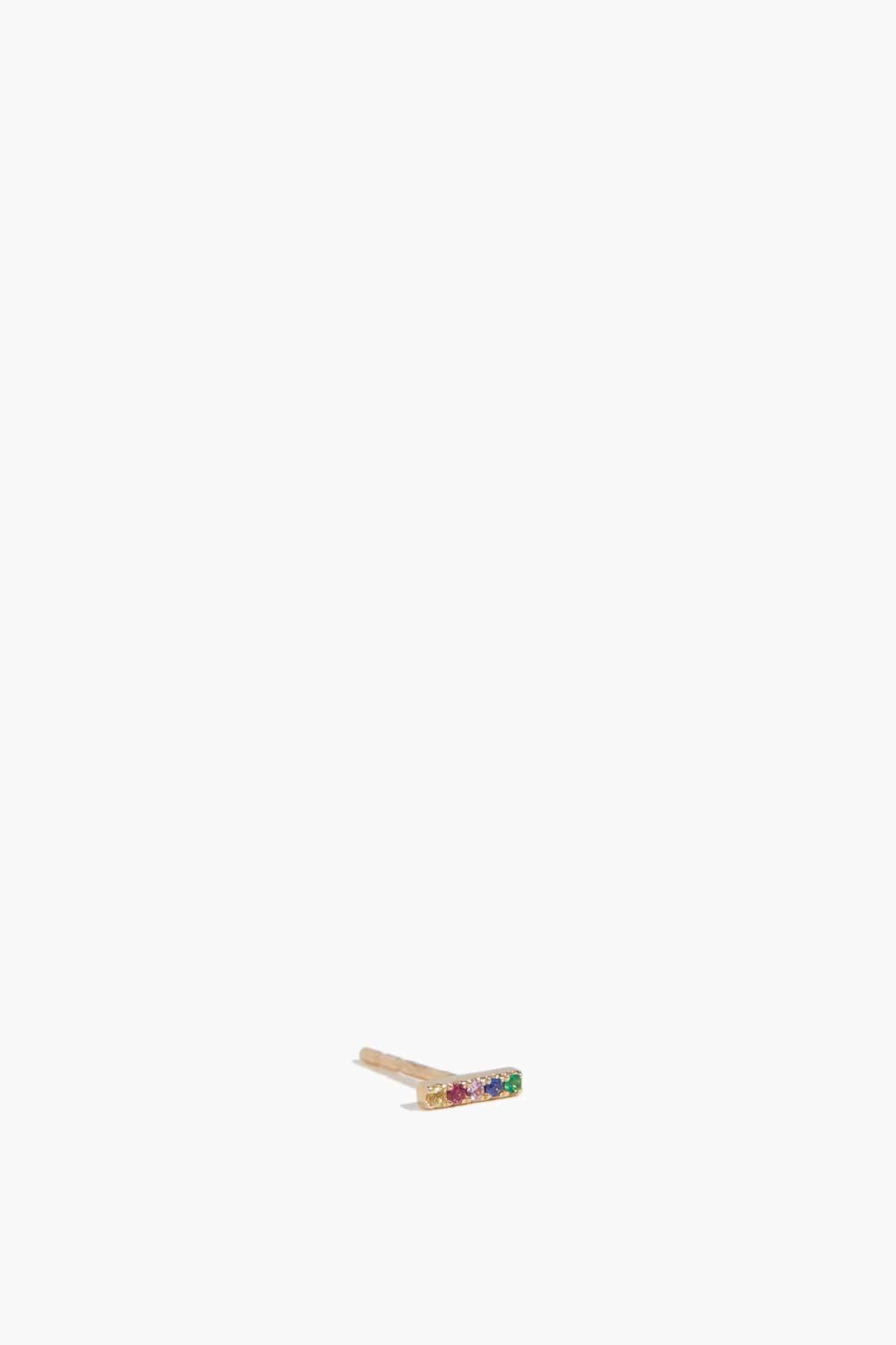 Rainbow Mini Bar Single Stud in 14K Yellow Gold by VINTAGE LA ROSE