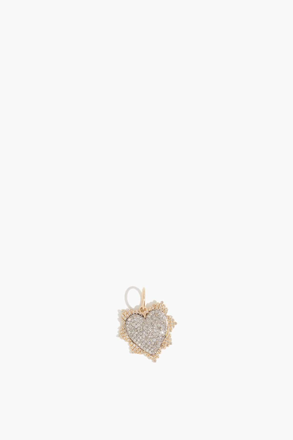 Small Spike Heart Pendant in 14k Yellow Gold/Sterling Silver by VINTAGE LA ROSE