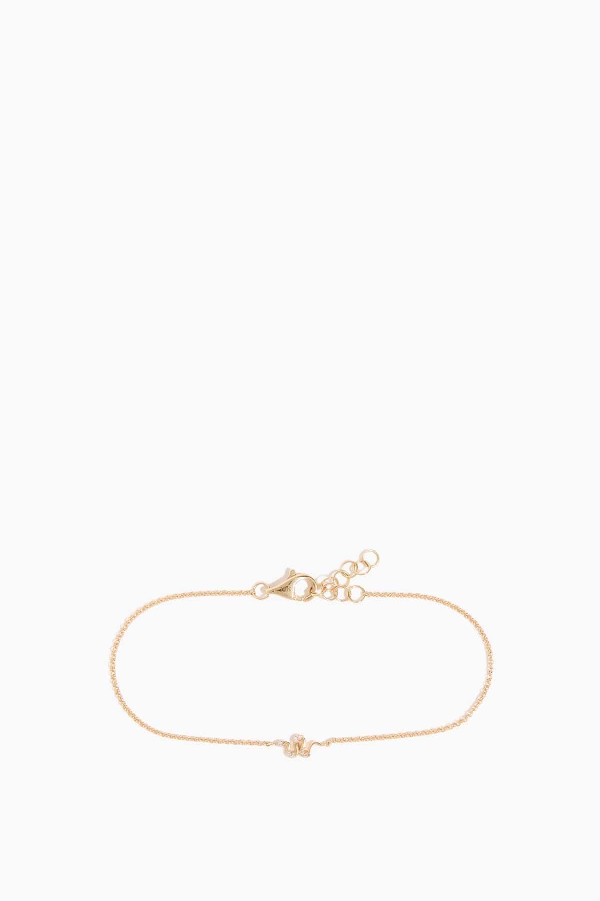 Snake Chain Bracelet in 14k Yellow Gold by VINTAGE LA ROSE
