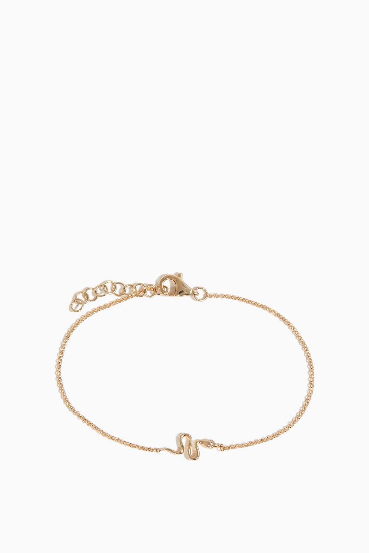 Snake Chain Bracelet in 14k Yellow Gold by VINTAGE LA ROSE