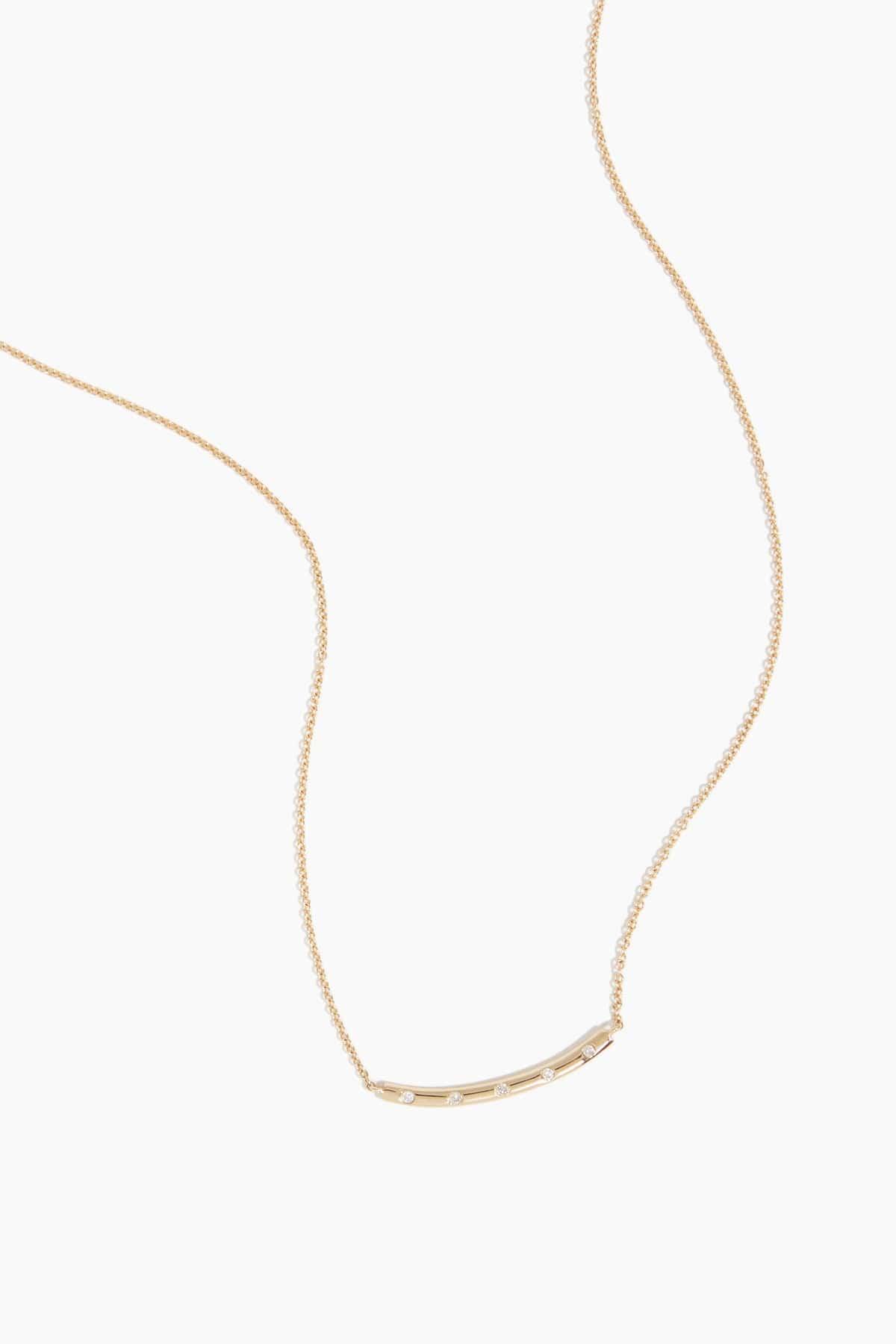 Sprinkle Bar Necklace in 14k Yellow Gold by VINTAGE LA ROSE