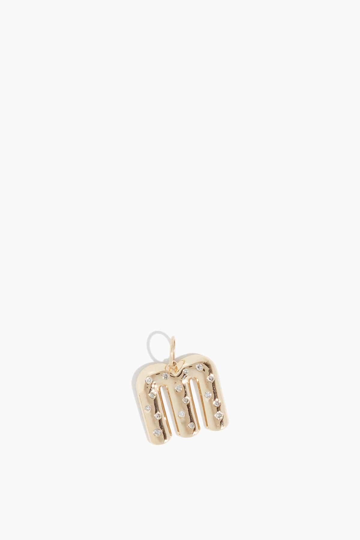 Sprinkle Initial M Pendant in 14k Yellow Gold by VINTAGE LA ROSE