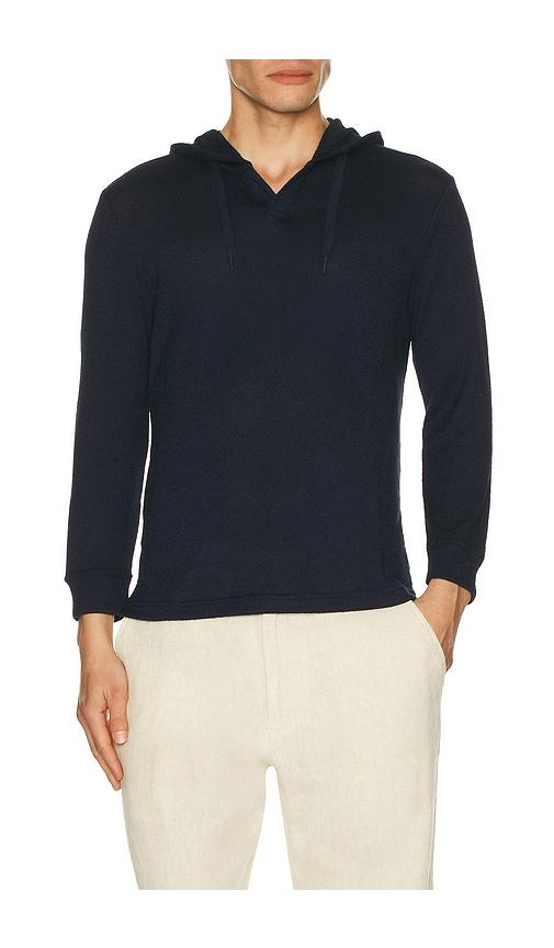 Vintage Summer Boucle Jersey Hoodie in Blue by VINTAGE SUMMER