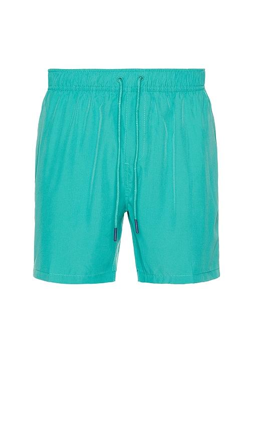 Vintage Summer Performance Stretch Lined Volley Swim Short in Teal by VINTAGE SUMMER