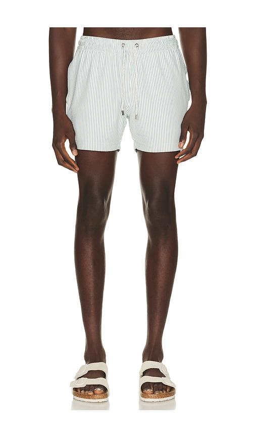Vintage Summer Stripe Knit Shortie Volley in Sage,White by VINTAGE SUMMER