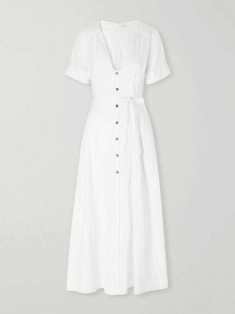 Abramovic gathered cotton-blend poplin midi dress by VIOLANTE NESSI