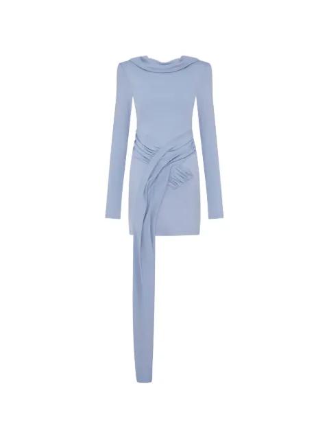 Aligheri draping crossover long-sleeve mini dress by VIOLANTE NESSI