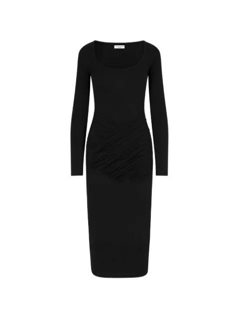 Moore long-sleeve ruched-effect midi dress by VIOLANTE NESSI