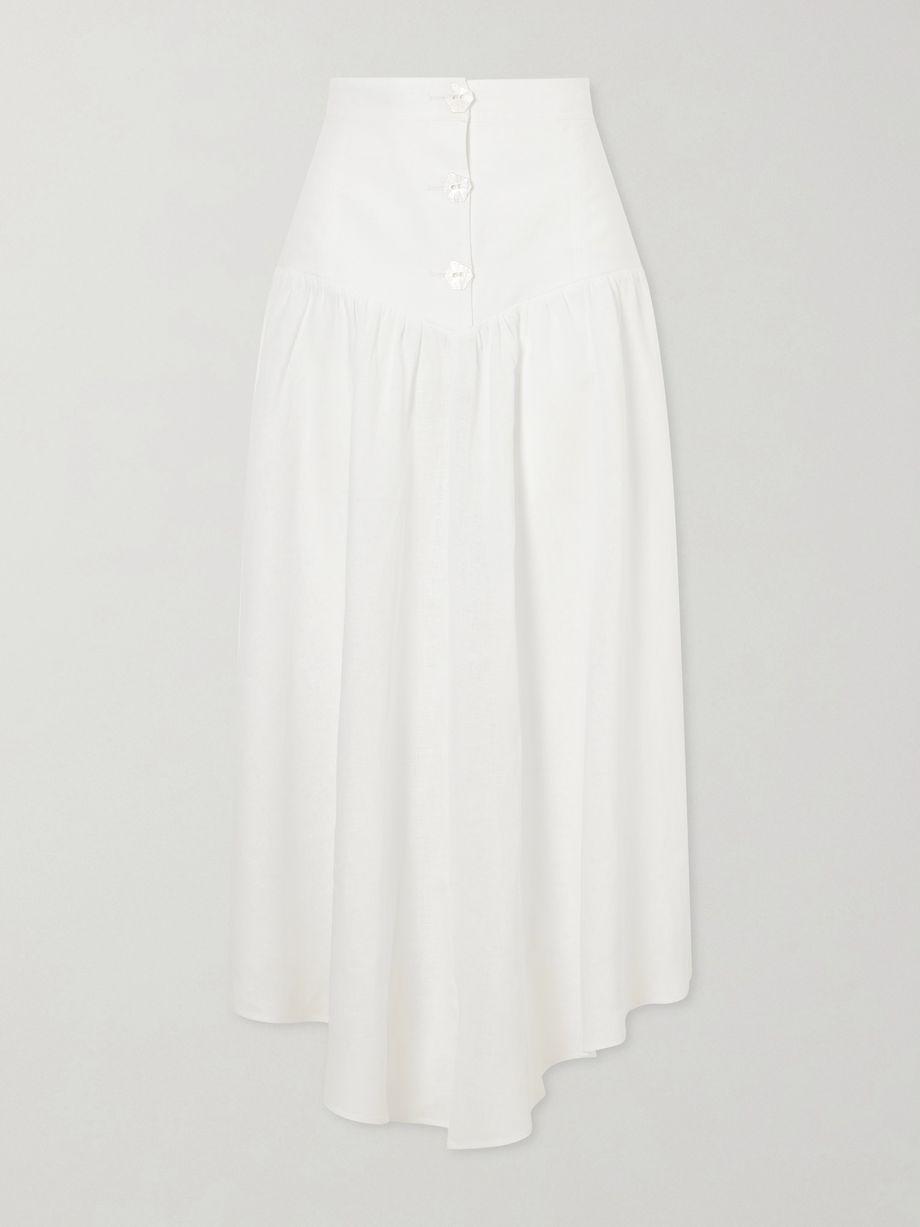 Morocco gathered linen maxi skirt by VIOLANTE NESSI