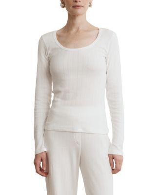 Maia Scoop Neck Pointelle Top by VIR VITA