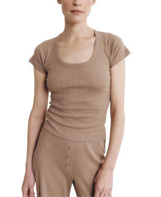 Pointelle Scoop Tee by VIR VITA