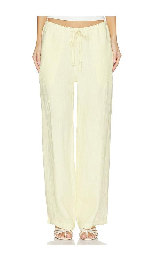 VIR VITA Delphine Linen Pant in Yellow by VIR VITA