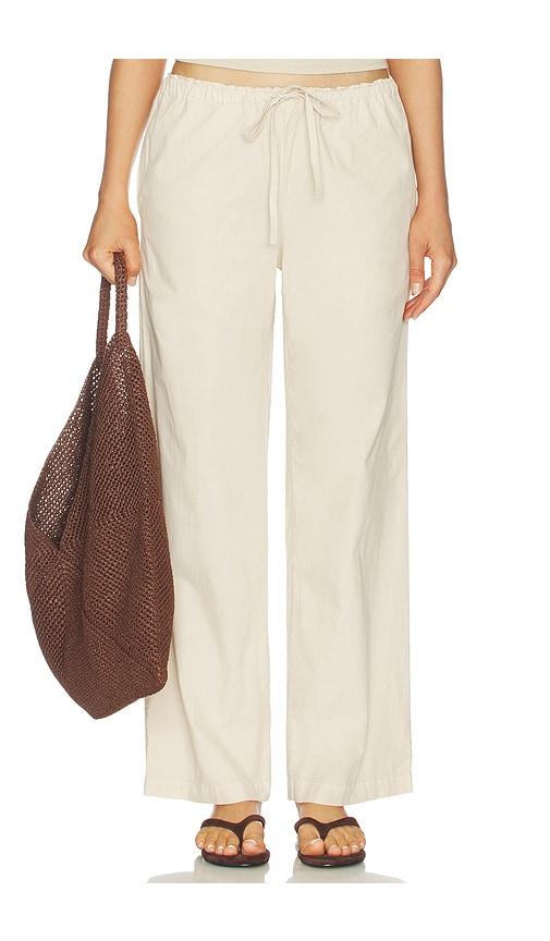 VIR VITA Siena Cotton Poplin Pant in Beige by VIR VITA