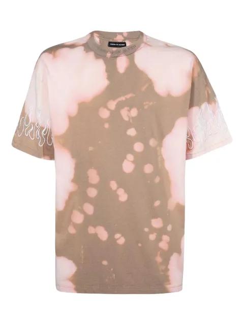 flame-embroidered bleached T-shirt by VISION OF SUPER