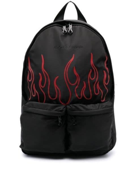 flame-print backpack by VISION OF SUPER