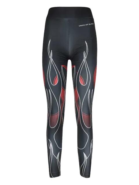 flame-print leggings by VISION OF SUPER