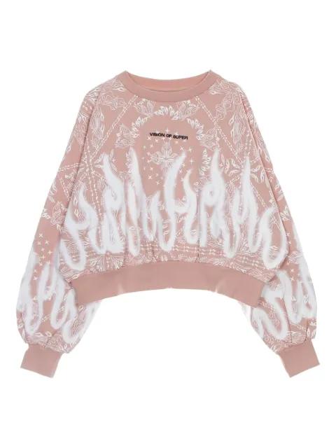 flame print sweatshirt by VISION OF SUPER