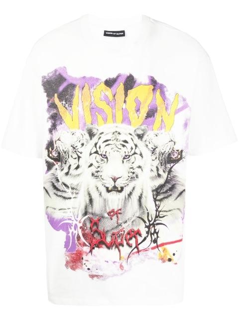 graphic-print cotton T-shirt by VISION OF SUPER