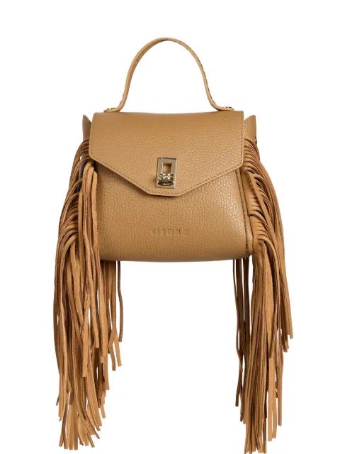 mini Quercia fringed top-handle bag by VISONA`