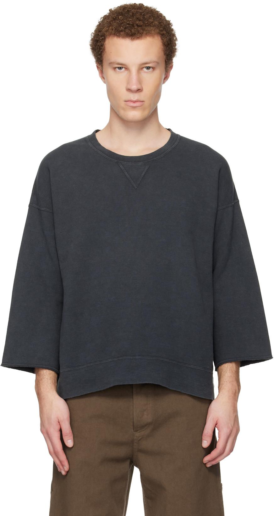 Black Jumbo SB 3/4 DMGD Sweatshirt by VISVIM