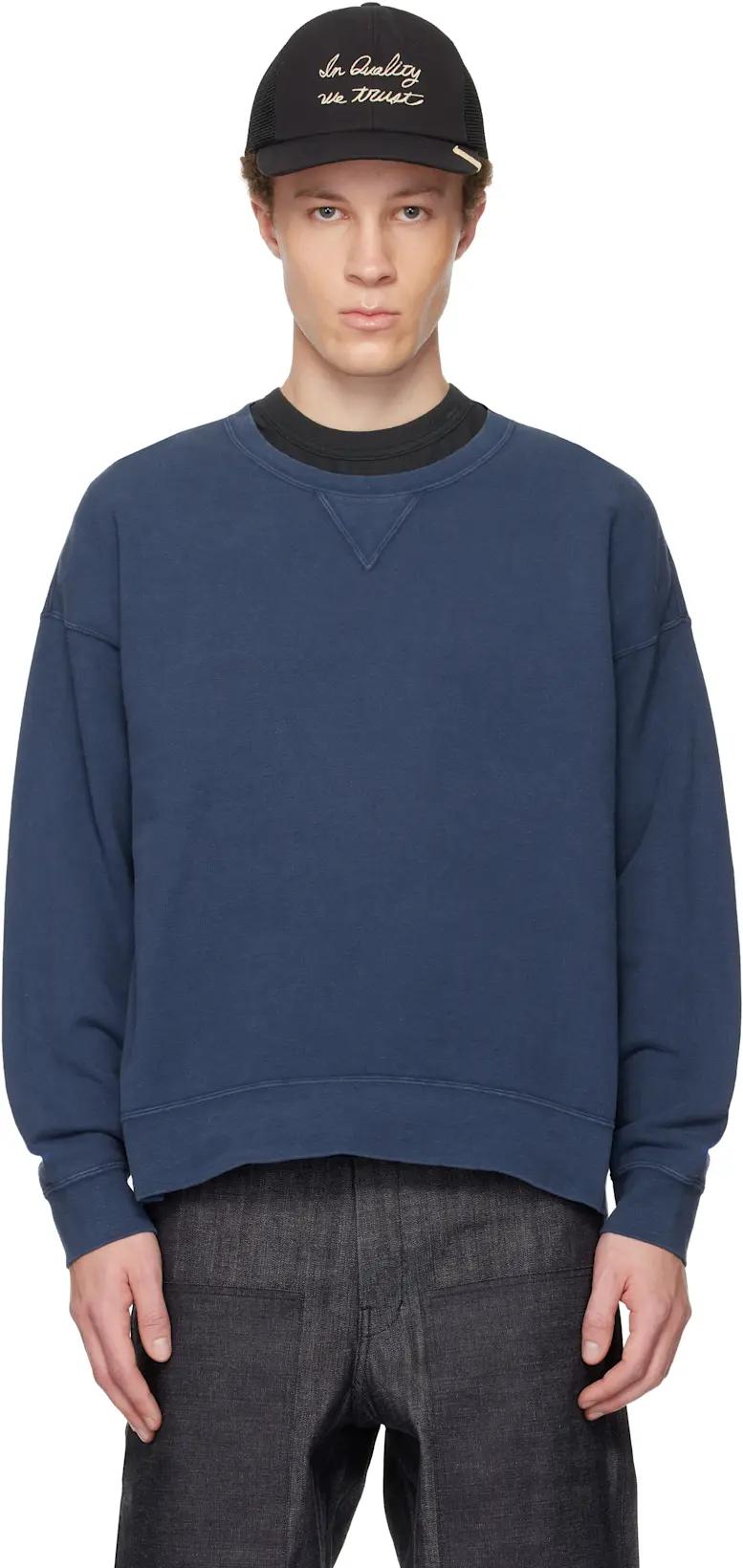 Blue Jumbo SB L/S DMGD Sweatshirt by VISVIM