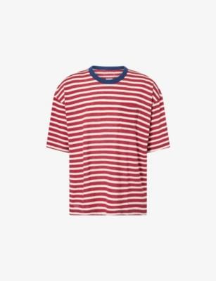 Mondo Border Striped Wool and Cotton-Blend T-Shirt by VISVIM