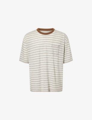 Mondo Border Striped Wool and Cotton-Blend T-Shirt by VISVIM