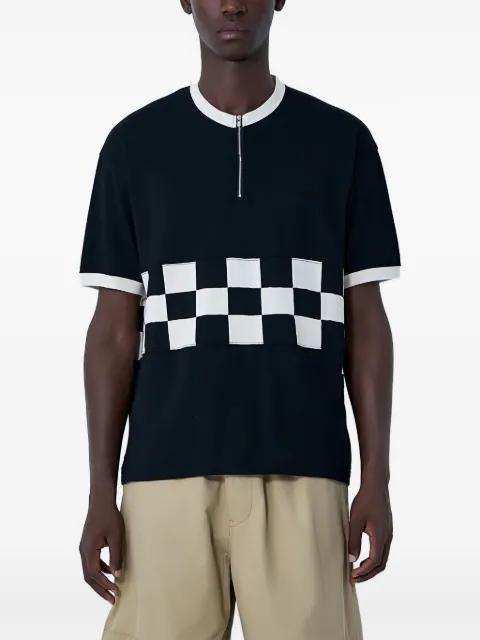 checkerboard panel knitted T-shirt by VISVIM
