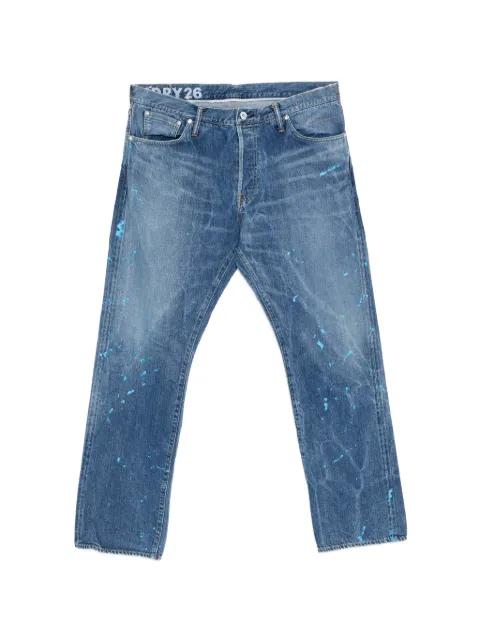 paint-splatter whiskered jeans by VISVIM
