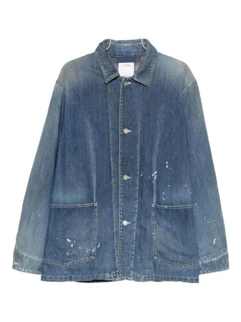 patch-pocket denim overcoat by VISVIM