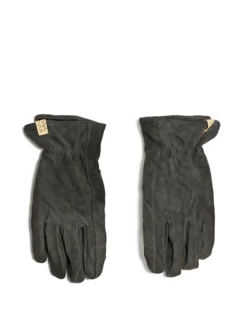 stitched-detail leather gloves by VISVIM