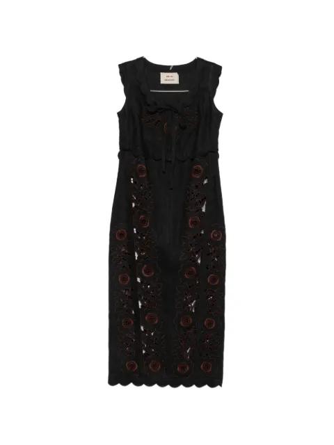 Vanina floral-embroidered midi dress by VITA KIN